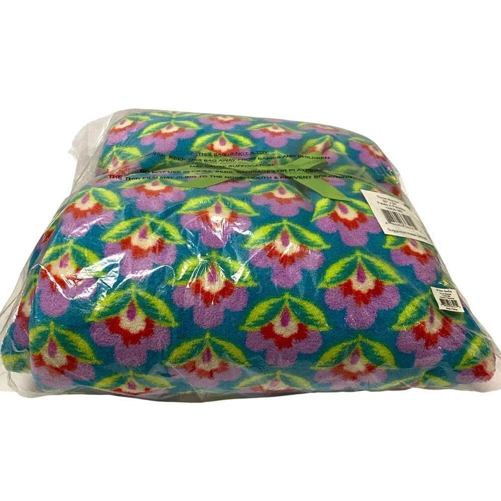Vera Bradley Throw Blanket Petals in Paradise 12408-583 Floral Colorful 80”x50”